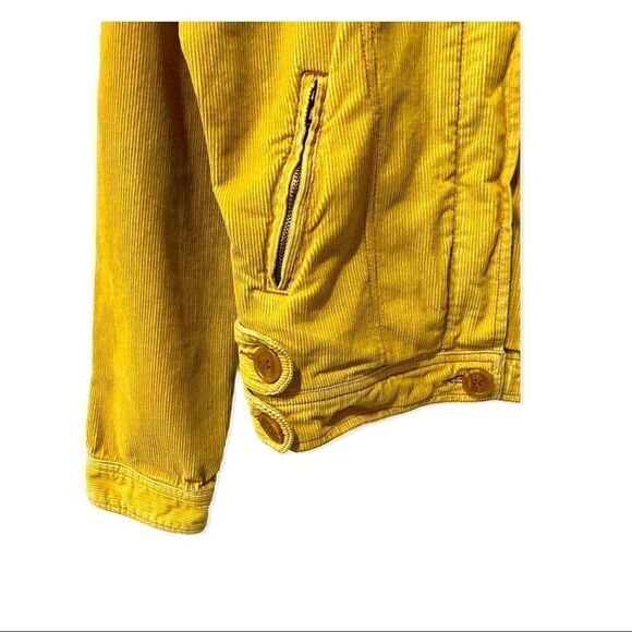 Tulle Yellow Corduroy Cropped Trucker Jacket - Picture 6 of 10